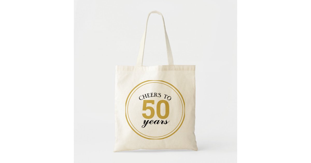 50th Wedding Anniversary Gold Cheers To 50 Years Tote Bag Zazzle Com