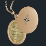 50th Wedding Anniversary Gold & Diamonds Silver Plated Necklace<br><div class="desc">Elegant happy 50th wedding anniversary,  gold and diamonds with black customizable text.</div>