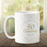 50th Wedding Anniversary Gold Dust Confetti Coffee Mug<br><div class="desc">Featuring chic pretty gold dust confetti. Personalise with your special fifty years golden anniversary information in chic gold lettering to create a beautiful keepsake gift for such a momentous occasion. Designed by Thisisnotme©</div>