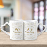 50th Wedding Anniversary Gold Dust Confetti Coffee Mug Set<br><div class="desc">Personalise with the names and wedding year of the happy couple. A fun,  unique and customisable gift to celebrate anyone's golden wedding anniversary. Designed by Thisisnotme©</div>