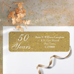 50th Wedding Anniversary Gold Dust Confetti Label<br><div class="desc">Beautiful script font 50 Years and personalised with your names and mailing address on a delicate gold dust confetti background. Designed by Thisisnotme©</div>