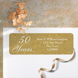50th Wedding Anniversary Gold Dust Confetti Label