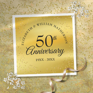 50th Wedding Anniversary Gold Dust Confetti Napkins