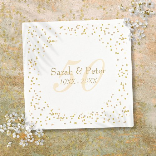 50th Wedding Anniversary Gold Dust Confetti Napkins