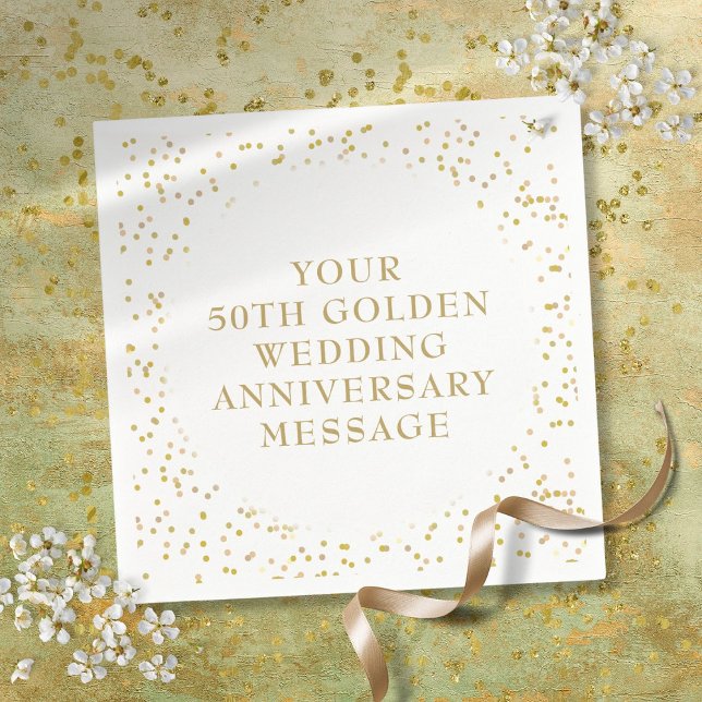 50th Wedding Anniversary Gold Dust Confetti Napkins (50th Wedding Anniversary Gold Dust Confetti Napkins)
