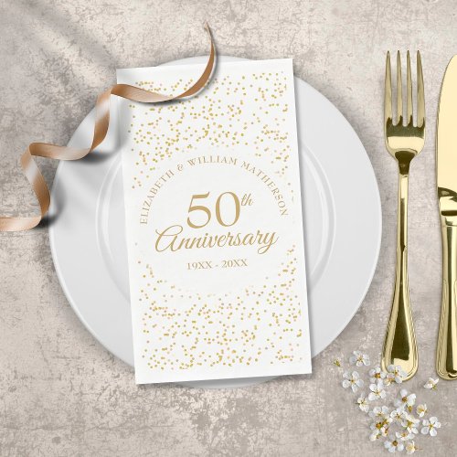 50th Wedding Anniversary Gold Dust Confetti Paper Guest Towels