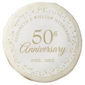 50th Wedding Anniversary Gold Dust Sugar Cookie (Front)