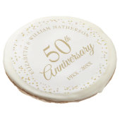 50th Wedding Anniversary Gold Dust Sugar Cookie (Angled)