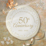 50th Wedding Anniversary Gold Dust Sugar Cookie<br><div class="desc">Personalize with your special fifty years golden anniversary information in chic gold lettering. Designed by Thisisnotme©</div>