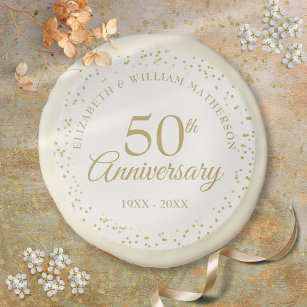 50th Wedding Anniversary Gold Dust Sugar Cookie