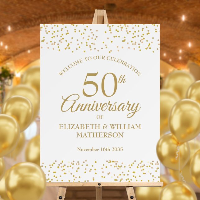 50th Wedding Anniversary Gold Dust Welcome Sign (50th Wedding Anniversary Gold Dust Welcome Sign)