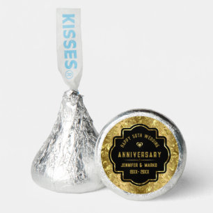50th Wedding Anniversary & Gold Floral Damasks Hershey®'s Kisses®