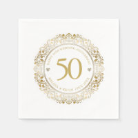 50th Wedding Anniversary Gold Floral Frame 2