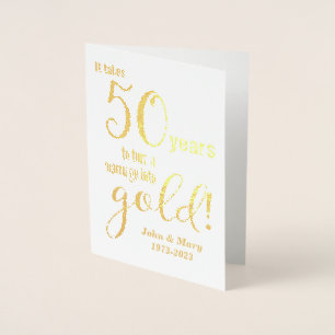 50th Wedding Anniversary Gold Foil Card