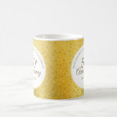 50th Wedding Anniversary Gold Foil Hearts Confetti Coffee Mug (Center)
