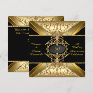 50th Wedding Anniversary Gold Golden Jewel Invitation