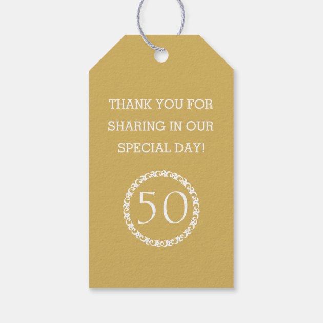 50th Wedding Anniversary Gold Guest Favor Gift Tags