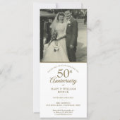 50th Wedding Anniversary Gold Heart Confetti Photo Invitation (Front)