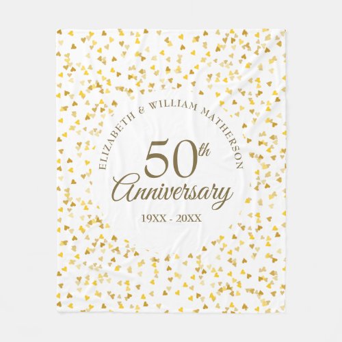 50th Wedding Anniversary Gold Love Hearts Confetti