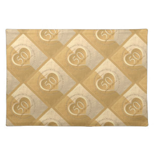 50th Wedding Anniversary Gold Ochre  Cloth Placemat