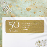 50th Wedding Anniversary Gold Return Address Label<br><div class="desc">Featuring elegant gold dust confetti,  this 50th wedding anniversary return address label is set in elegant white text. Designed by Thisisnotme©</div>