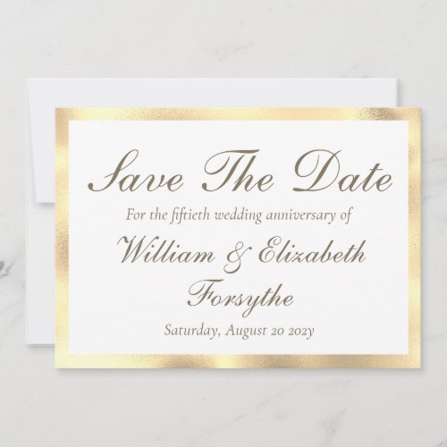 50th Wedding Anniversary Gold Save The Date