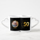 50th Wedding Anniversary Gold Sparkle Coffee Mug Set