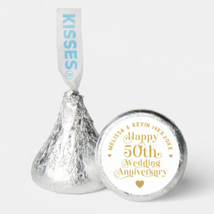 50th Wedding Anniversary Gold Swirls Frame Napkins Hershey®'s Kisses®