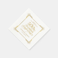 50th Wedding Anniversary Gold Typography Frame