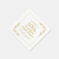 50th Wedding Anniversary Gold Typography