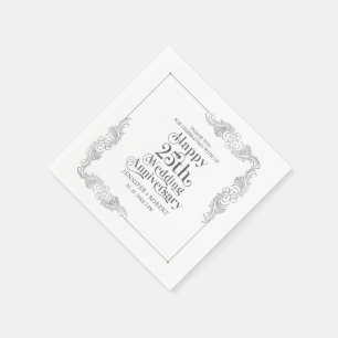 50th Wedding Anniversary Gold Typography Napkins