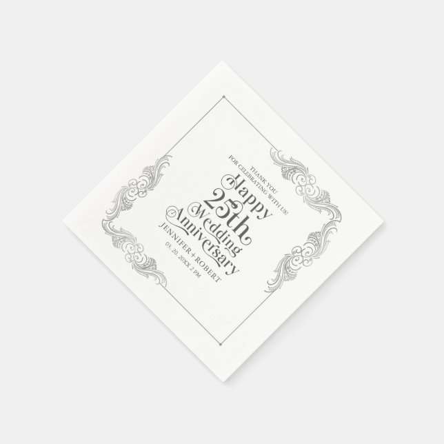 50th Wedding Anniversary Gold Typography Napkins (Corner)