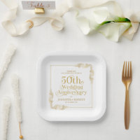 50th Wedding Anniversary Gold Typography