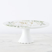 50th Wedding Anniversary Gold Watercolor Greenery Cake Stand (3/4)