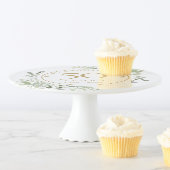 50th Wedding Anniversary Gold Watercolor Greenery Cake Stand (In Situ)