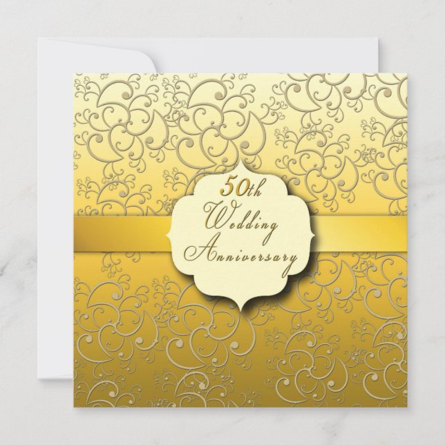 50th Wedding Anniversary - Golden Invitation (Front)