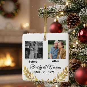 50th Wedding Anniversary Golden Jubilee Ceramic Ornament