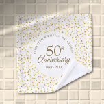 50th Wedding Anniversary Golden Love Hearts Bath Towel Set<br><div class="desc">Featuring delicate gold love hearts confetti,  you can personalize with your special fifty years golden anniversary information in chic gold typography. Designed by Thisisnotme©</div>