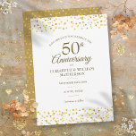 50th Wedding Anniversary Golden Love Hearts Save The Date<br><div class="desc">Featuring delicate gold love hearts confetti. Personalise with your special fifty years golden anniversary save the date information in chic lettering. Designed by Thisisnotme©</div>