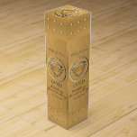 50th Wedding Anniversary Golden Medallion Wine Wine Box<br><div class="desc">The 50th wedding anniversary marked by precious gold,  deserves a heart medallion on a lovely wine box. I am also available for custom illustrations specially and unique made for you,  just message me and I'll get right back!</div>