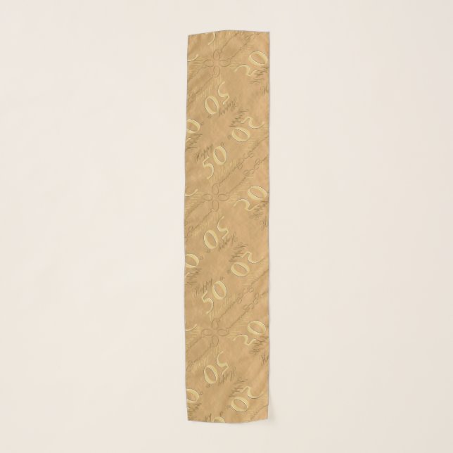 50th Wedding Anniversary Golden Scarf (Front)