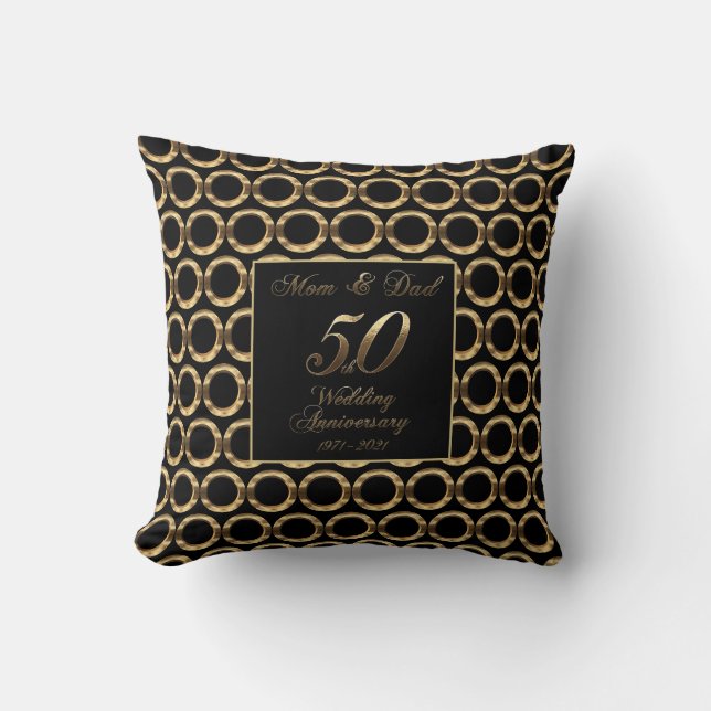50th Wedding Anniversary Golden Wedding Parents Throw Pillow (Front)
