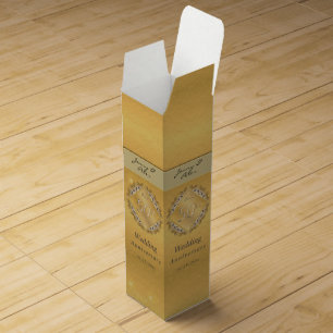 50th wedding Anniversary Golden Wine Box