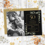 50th Wedding Anniversary Greenery Black Gold Photo Save The Date