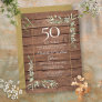 50th Wedding Anniversary Greenery Rustic Wood Invitation