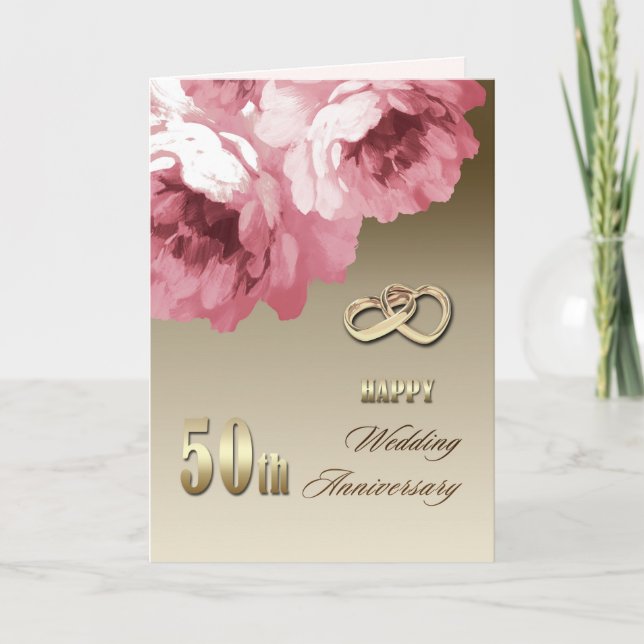 50th Wedding Anniversary Greeting Cards (Front)