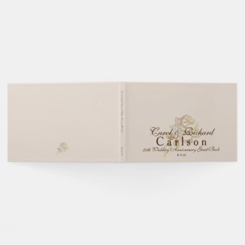 50th Wedding Anniversary Guest Book-golden Rose Guest Book by photographybydebbie at Zazzle