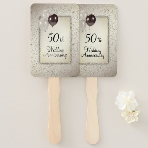 50th Wedding Anniversary  Hand Fan