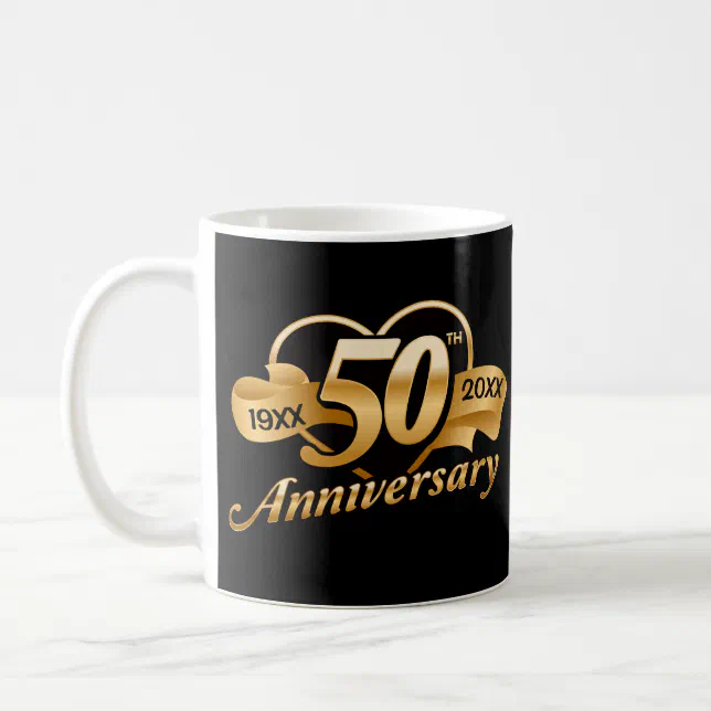 50th Wedding Anniversary Heart Coffee Mug | Zazzle