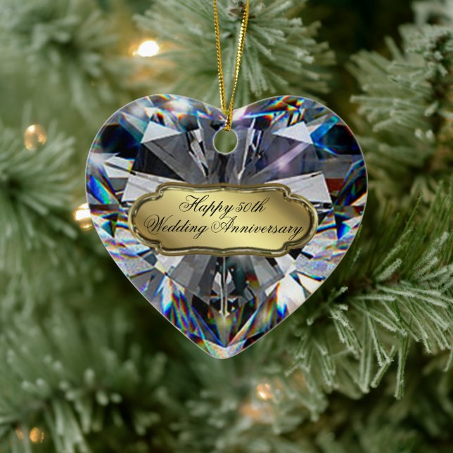 50th Wedding Anniversary Heart Ornament (Tree)